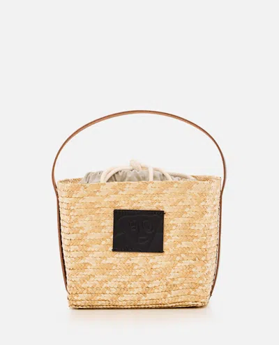 Plan C Natural Straw Bucket Bag