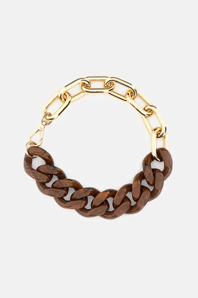 Plan C Necklace Toasted Chunky Gold Marbled In Multi
