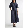 Plan C Oversize Cotton Shirtdress In Multi