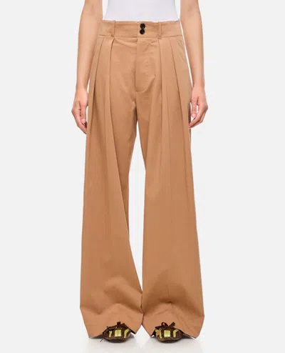 Plan C Oversize Trousers In Brown