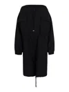 Plan C Oversized Coat With Drawstring In Black