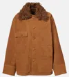 Plan C Oversized Leather Jacket In Brown