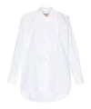 Plan C Panel-detail Poplin Shirt In White