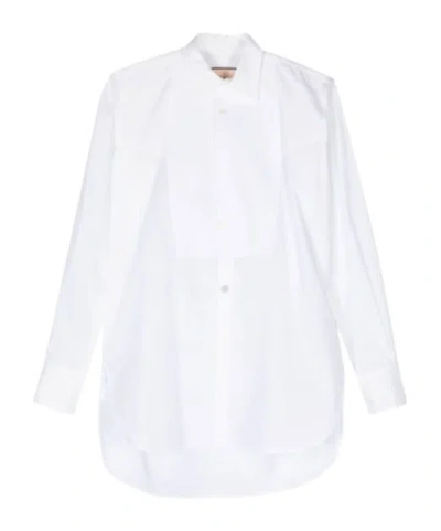 Plan C Panel-detail Poplin Shirt In White