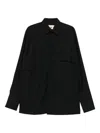 Plan C Panelled Long-sleeve Shirt In Black