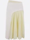 Plan C Panelled Pleated Skirt In White