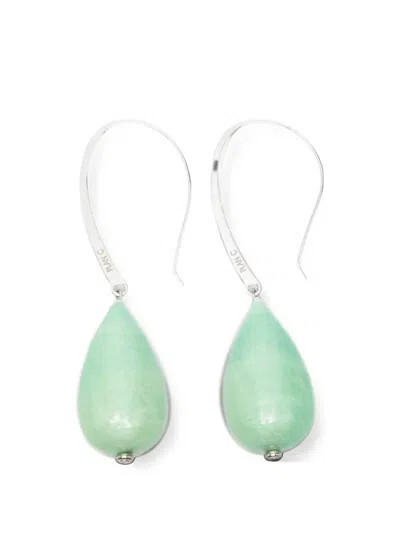 Plan C Paper Pearl Earrings In Green