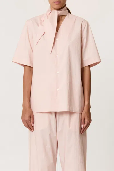 Plan C Parachute Short Sleeve With Tie Top In Baby Pink