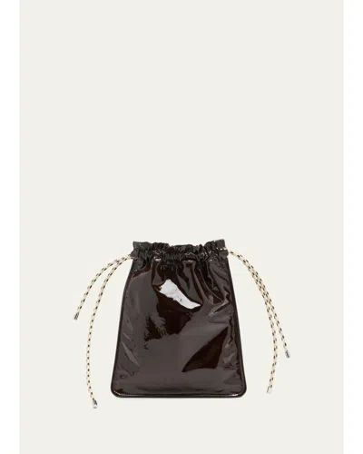 Plan C Patent Leather Pouch Bag In Black