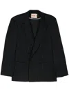 Plan C Pinstriped Blazer In Blue