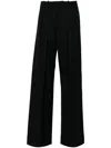 Plan C Pleated Straight-leg Trousers In Blue