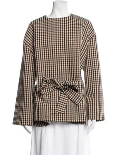 Pre-owned Plan C Plaid Print Jacket In Brown