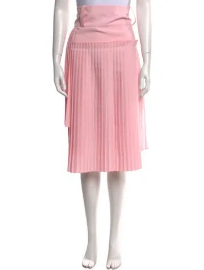 Pre-owned Plan C Pleated Accents Midi Length Skirt In Pink