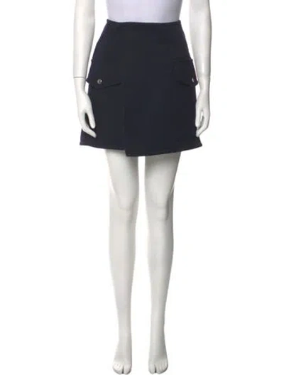 Pre-owned Plan C Pleated Accents Mini Skirt In Green