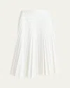 Plan C Pleated Midi Skirt In Chalk