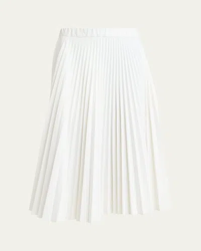 Plan C Pleated Midi Skirt In Chalk