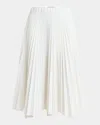 Plan C Pleated Midi Skirt In Chalk