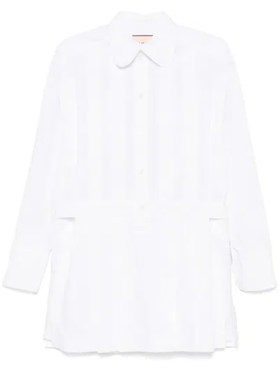 Plan C Pleated Playsuit In White