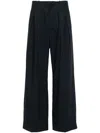Plan C Pleated Straight-leg Trousers In Blue