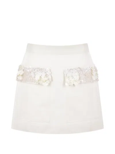 Plan C Pocket Mini Skirt In White