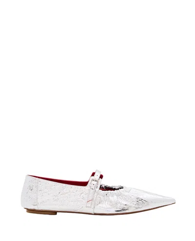 Plan C Pointed Toe Ballerina Flats With Buckle Detail In Multi