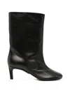 Plan C Pointed-toe Leather Boots In Black