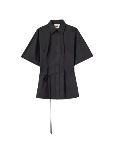 Plan C Popeline Shirt In Black