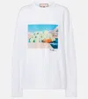 Plan C Printed Cotton Jersey T-shirt In White