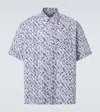 Plan C Printed Cotton Shirt In Blue Drop Fantasy