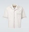 Plan C Printed Cotton Shirt In White