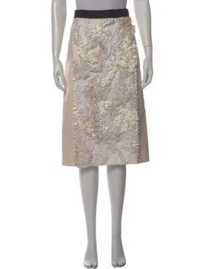 Pre-owned Plan C Printed Knee-length Skirt In Neutral