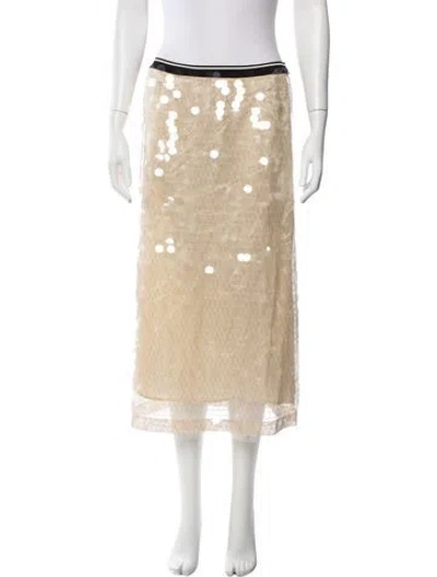 Pre-owned Plan C Printed Long Skirt In Neutral