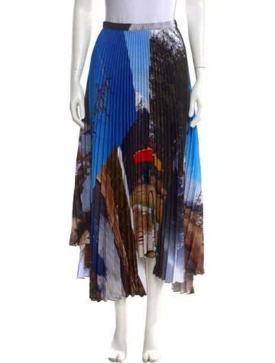 Pre-owned Plan C Printed Midi Length Skirt In Blue