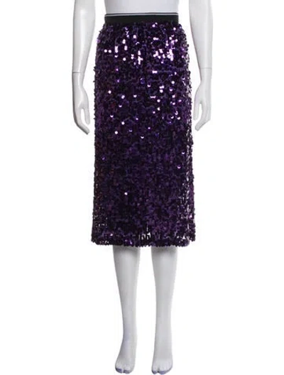 Pre-owned Plan C Printed Midi Length Skirt W/ Tags In Purple