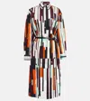 Plan C Printed Shirt Dress In Brown