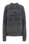 Plan C Melange Gray Pullover In Black