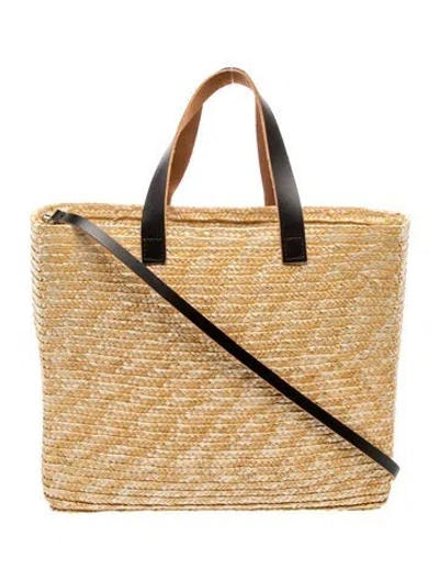 Pre-owned Plan C Raffia Bucket Bag In Neutral