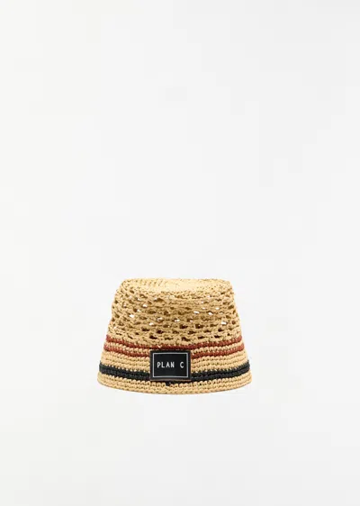 Plan C Raffia Hat In Brown