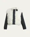 Plan C Reversible Shearling Jacket In Butter