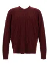 Plan C Ribbed Checked Sweater In Red