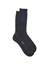 Plan C Ribbed Logo-print Socks In Blue