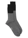 Plan C Ribbed Two-tone Socks In Multi