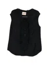 Plan C Ruffled Blouse In Black