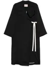 Plan C Satin Trench Coat In Black