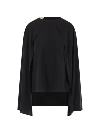 Plan C Scarf Blouse In Black