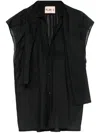 Plan C Scarf-detail Organza Blouse In Black