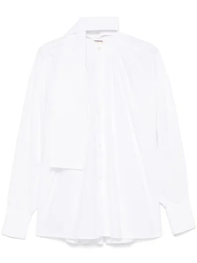 PLAN C SCARF-DETAIL SHIRT