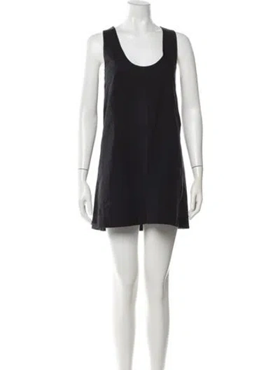 Pre-owned Plan C Scoop Neck Mini Dress In Grey