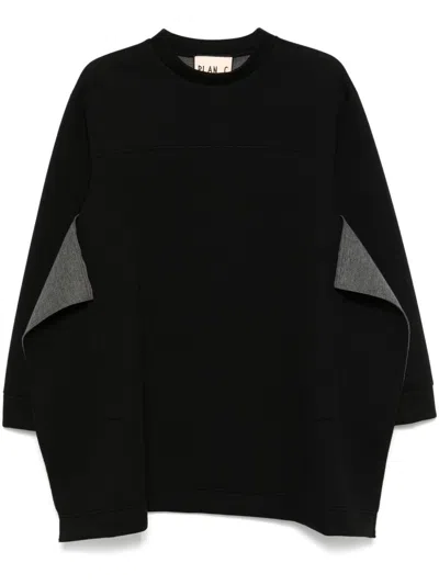 Plan C Scuba-jersey Mini Dress In Black