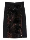 Plan C Sequined Wool-blend Midi Skirt In Black